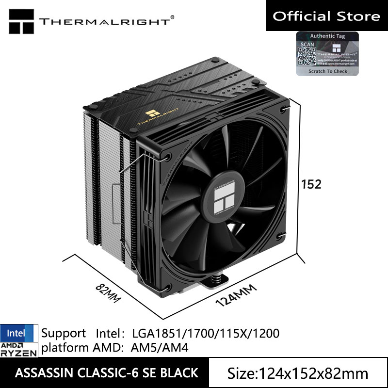 Cpu Heatsink - Thermalright ASSASSIN CLASSIC-6 SE ฮีทซิงค์ระบายความร้อนด้วยอากาศสำหรับ CPU,
