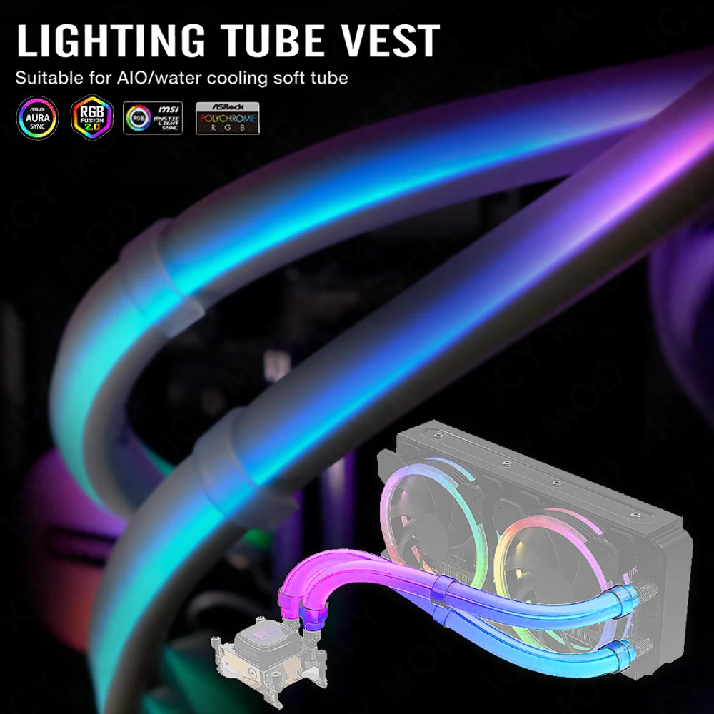 Aio Liquid Cooler - EZDIY ARGB Light Strip For12MM หลอดนุ่ม